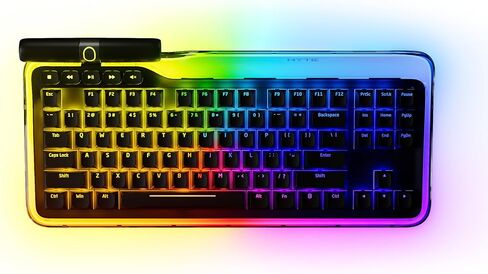 HYTE Keeb TKL - واجهة بشرية حديثة - لوحة مفاتيح ميكانيكية مثبتة بحشية كريستالية سلكية بدون مفتاح قابلة للتخصيص - مفاتيح خطية لافندر رقيقة - كريستال/أسود in Kuwait