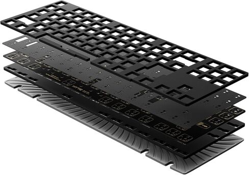 HYTE Keeb TKL - واجهة بشرية حديثة - لوحة مفاتيح ميكانيكية مثبتة بحشية كريستالية سلكية بدون مفتاح قابلة للتخصيص - مفاتيح خطية لافندر رقيقة - كريستال/أسود in Kuwait