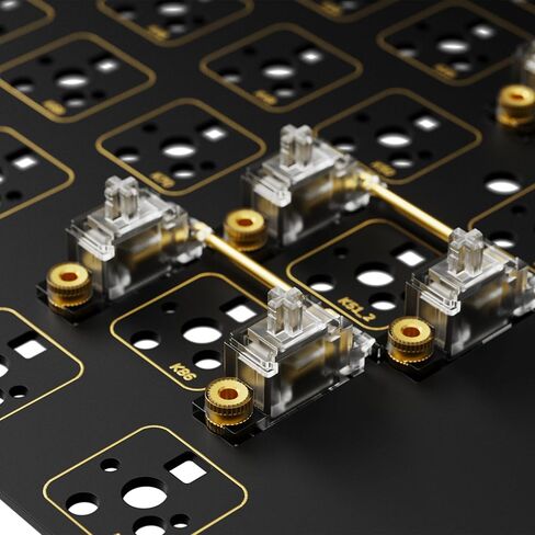 HYTE Keeb TKL - واجهة بشرية حديثة - لوحة مفاتيح ميكانيكية مثبتة بحشية كريستالية سلكية بدون مفتاح قابلة للتخصيص - مفاتيح خطية لافندر رقيقة - كريستال/أسود in Kuwait