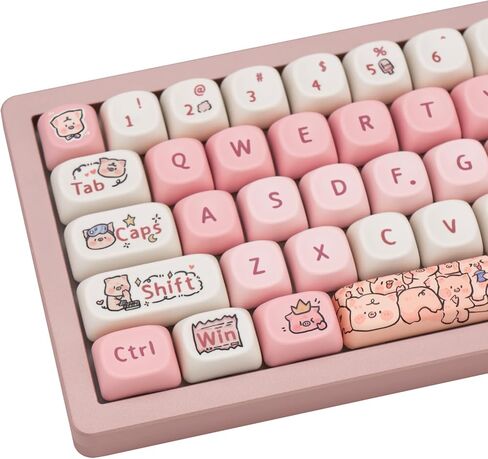 PBT keycaps MOA Profile, Cute Keycaps Set, 133 Keys Dye-Sublimation Keycaps with Key Puller for Cherry Gateron MX Switches Mechanical Gaming Keyboard (Green Cartoon) in Saudi Arabia