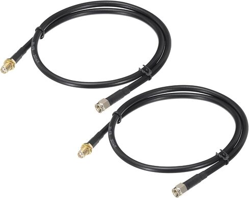 MECCANIXITY Coaxial Cables 240 Type SMA Male to SMA Female Low Loss Coaxial Cable 2FT Black 2Pcs in Saudi Arabia