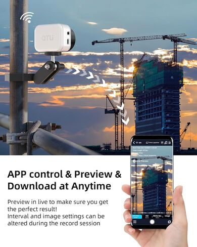 ATLI T100 Lite Time Lapse Camera 1080P HDR Professional WiFi APP Control Manual Focus Timelapse Video Camera for Plants Indoor Construction (Black&White) in Saudi Arabia