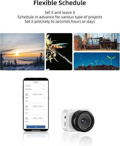 ATLI T100 Lite Time Lapse Camera 1080P HDR Professional WiFi APP Control Manual Focus Timelapse Video Camera for Plants Indoor Construction (Black&White) in Saudi Arabia