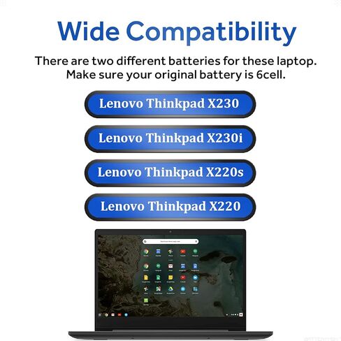 بطارية 0A36306 للكمبيوتر المحمول Lenovo Thinkpad X230 X230i X220s X220 (6 خلايا 44+ 5160 مللي أمبير في الساعة) in Kuwait