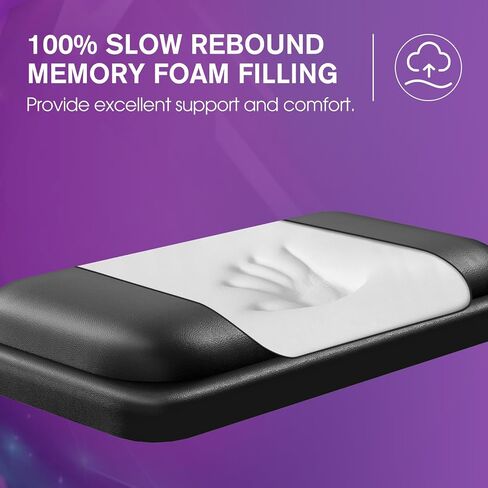 KTRIO Soft Vegan Leather Mouse Wrist Rest, Slow Rebound Memory Foam Wrist Rest for Mouse, Water Resistant Mouse Wrist Support for for Laptop, Office & Home in Saudi Arabia