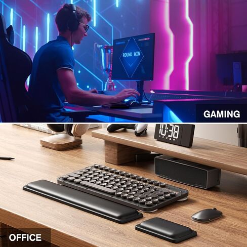 KTRIO Soft Vegan Leather Mouse Wrist Rest, Slow Rebound Memory Foam Wrist Rest for Mouse, Water Resistant Mouse Wrist Support for for Laptop, Office & Home in Saudi Arabia