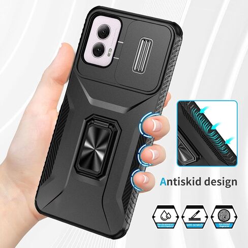 حافظة SunStory لهاتف Motorola Moto G Power 5G 2024 مع واقي شاشة HD وغطاء كاميرا منزلق ومسند، حافظة هاتف Moto G Power 5G 2024 [من الدرجة العسكرية] لهاتف Motorola G Power 2024 (أحمر) in Saudi Arabia