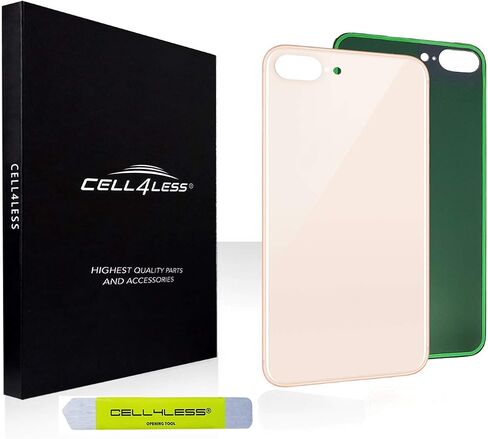 iPhone 8 Plus Back Glass Replacement Kit OEM Battery Door Replacement w/Adhesive & Removal Tool Compatible w/Apple iPhone 8 Plus Only NO Logo (Gold) 5 Pack in Saudi Arabia