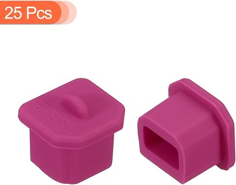 MECCANIXITY 25 قطعة من مقابس منفذ USB من النوع B تغطي أغطية سيليكون مضادة للغبار لطرف USB أنثى، شفاف in Saudi Arabia