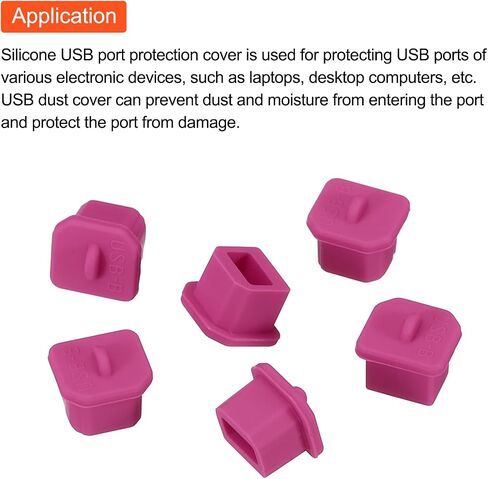 MECCANIXITY 25 قطعة من مقابس منفذ USB من النوع B تغطي أغطية سيليكون مضادة للغبار لطرف USB أنثى، شفاف in Saudi Arabia