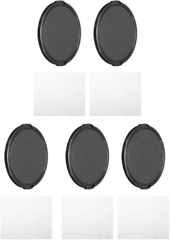 PATIKIL 86mm Lens Cap, 5 Pack Sides Pinch Snap Camera Lens Cover for Front Lens with Cloth, Suitable for 86mm Thread Universal DSLR Lenses for Nikon, for Fujifilm, for Pentax, for Leica in Saudi Arabia