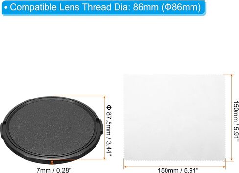 PATIKIL 86mm Lens Cap, 5 Pack Sides Pinch Snap Camera Lens Cover for Front Lens with Cloth, Suitable for 86mm Thread Universal DSLR Lenses for Nikon, for Fujifilm, for Pentax, for Leica in Saudi Arabia