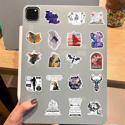 Throne of Glass Aesthetics Novel Stickers Pack,Book Stickers 50pcs Gift Decoration Vinyl Waterproof Stickers for Water Bottle,Skateboard,Journaling,Car Decals Gifts for Kids Teens Adult in Kuwait
