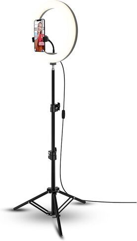 Monster Studio + مصباح حلقي ذكي ومجموعة تسجيل فيديو LED، يتضمن حامل ثلاثي الأرجل/حامل الهاتف بين الملحقات، إضاءة LED متعددة الألوان/بيضاء قابلة للتخصيص مع تطبيق قابل للتنزيل، وضع ساعة LED ملونة in Kuwait