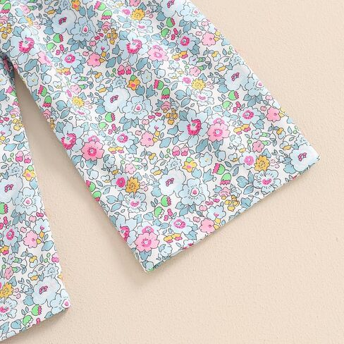 Toddler Girl Wide Leg Romper Baby Floral One Piece Newborn Pants Jumpsuit Flare Pants Overalls Summer Playsuit in Saudi Arabia