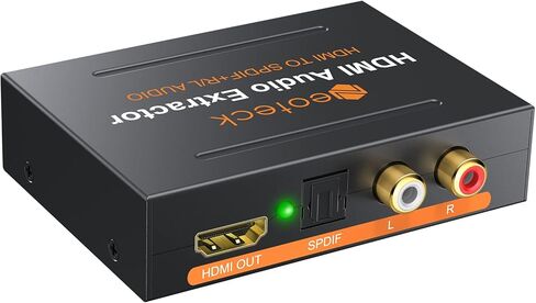 Neoteck 1080P HDMI مستخرج الصوت، HDMI إلى HDMI + TOSLINK SPDIF البصري + محول مقسم الصوت والفيديو التناظري RCA L/R لمشغل Blu-ray DVD Sky HD Box PS3 PS4 in Kuwait
