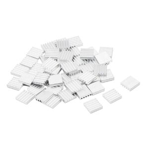 JIUWU Silver Tone Cooling Module Small Aluminum Heatsink Amplifier Heat Sink Conductivity Cooler Fin for IC Transistor Semiconductor 12mm (L) x 12mm (W) x 3mm (H) 100 Pack