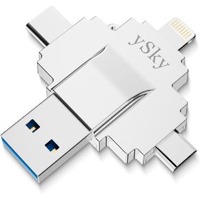 MFi Certified 1TB Photo Stick for iPhone,4 in1 USB Photo Memory Stick Flash Drives for iPhone/iPad/Android/PC/MAC, External USB C Storage Thumb Drive for iPhone iPad Photos Videos Contacts backup