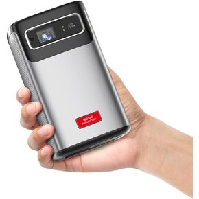 Mini DLP Projector 200 ANSI HD Video/Android 9.0 2GB + 32GB/Touchpad/TOF Autofocus/Wired and Wireless Same Screen/3D DLP /8000mAh Battery/Built-in 10W Speaker/Built-in App Store/storage box