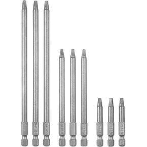 9PCS 1/4 Inch Hex Shank Magnetic Square Head Screwdriver Bits Set S2 Steel Security Electric SQ Screw Driver Drill Bit, For Poket Hole Jig (Length 2 inch, 4 inch, 6 inch)