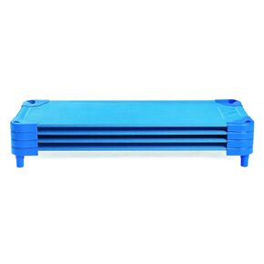 Angeles Value Line Nap Cots - Unassembled, Kids Daycare and Preschool Sleeping Cot, Standard Size, Set of 4, Blue