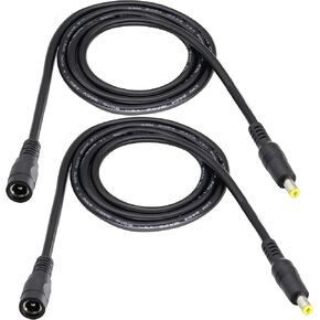 DC Power Extension Cable,DC 5.5mm x 2.1mm Male to Female Power Cord 18AWG 12v DC Extension Cord Cable for CCTV Security Camera, DVR, HDVD, LED Strip Light, Low Voltage Application