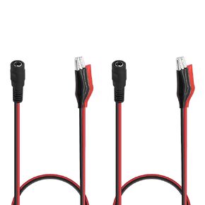 YACSEJAO 2 PCS DC Jack to Alligator Clip Power Cable 50CM /19.7Inches 2.1mmx5.5mm 12V DC Jack to Alligator Clip Power Cable (DC Female to Alligator Clip)