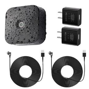 30ft Cable with Charger for Blink 3rd Gen & Blink XT/XT2 Camera (2Pack). Outdoor Weatherproof Power Cord, Indoor USB Adapter- Black