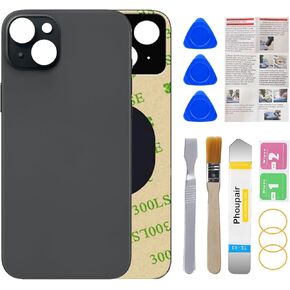 OEM Back Glass Replacement Compatible with iPhone 15 Plus 6.7 Inches All Carriers with Professional Repair Kit and Installation Instruction (Black)