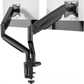 Dual Monitor Mount, Heavy Duty Monitor Arm for 2 Ultrawide Monitors, Fits Screen up to 35 Inch, 26.4lbs Each, with C Clamp and Grommet Base, Black