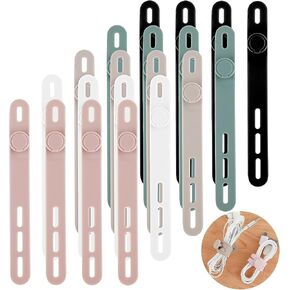 Silicone Cable Organizer 20 Pcs Reusable Cord Ties Cable Straps Bundling Bendable Holder Keeper Wrap Clips Organizing Earbuds Cords Management Portable Travel Accessories Supplies in Saudi Arabia