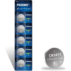 5 Pack CR2477 3 Volt Lithium Battery
