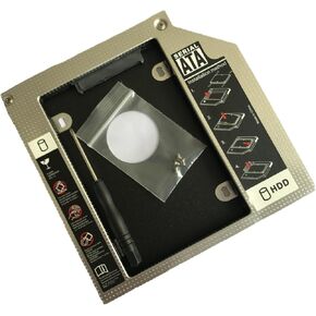 Optical Drive to Hard Drive Caddy Bracket 2nd HDD SSD Enclosure Universal 9.5mm SATA Port Case Adapter Converter Tray for DELL SFF HP Laptop Internal DVD CD RAM ROM Player