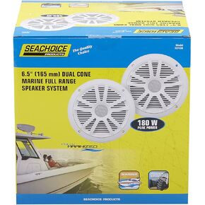 Seachoice Stereo Speakers, White, 6.5 in.