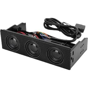 Heayzoki PC Front Panel Speaker Stereo Surround Computer Case Builtin Mic Loudspeaker 5.25in STW9005, PC Floppy Drive Front Panel Card Reader with Low Temperature Resistance