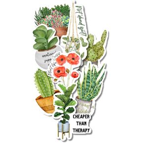 Plant-Themed Sensory Stickers (Pack of 24) - Large Embossed Diamond Textured Stickers for Calm & Focus - PVC Material Calming Stickers - Perfect Gifts for Plant lovers, ADHD and anxiety Waterproof