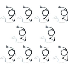 Sarcia Earpiece Headset with Mic PTT for Midland GXT1000VP4 LXT500VP3 GXT1050VP4 GXT1000XB Walkie Talkie 2 Way Radio with Covert Acoustic Tube,10 Pack
