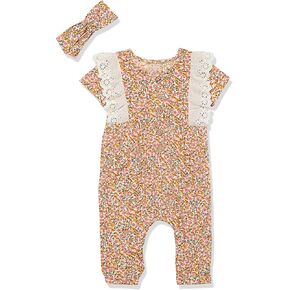 Jessica Simpson Baby Girls One Piece Short Sleeve Romper Jumpsuit