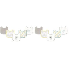 Luvable Friends Unisex Baby Cotton Terry Drooler Bibs with PEVA Back, Koala, One Size (Pack of 2)