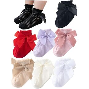 Toptim Baby Girl Socks Infant Toddler Elastic Mesh Socks with Bow