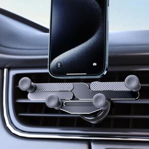 ELOHEI Cell Phone Car Holder, Upgraded Aluminum Alloy Car Holder for iPhone 15 Pro Max, 2023 Best Gravity Car Vent Phone Mount, Air Vent Phone Holder for iPhone & Android All Phones(Black)
