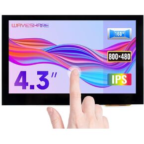 Waveshare 4.3inch Capacitive Touch Screen LCD Compatible with Raspberry Pi 5/4B/3B+/3A+/2B/B+/A+/Zero/Zero W/WH/Zero 2W CM3+/4 800×480 Resolution HDMI IPS Supports Jetson Nano/Windows