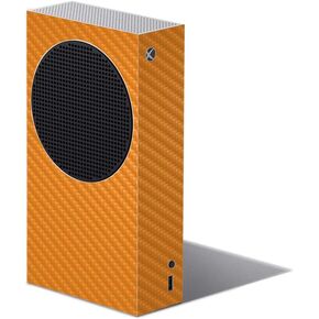 MightySkins Carbon Fiber Skin Compatible with Xbox Series S - Solid Orange | Protective, Durable Textured Carbon Fiber Finish | Easy to Apply and Change Styles | Made in The USA