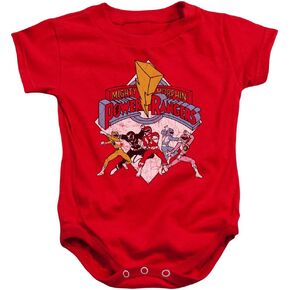 Infant Power Rangers Retro Rangers Infant Onesie Size 6 Mos Red