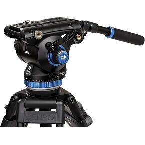 Benro S8 PRO Flat Base Fluid Video Head, 17.6 lb Max, 8 Step Counterbalance (0-7), 3/8"-16 Accessory Mounts, 3/8"-16 Head Mount, w/Pan Arm (S8PRO)