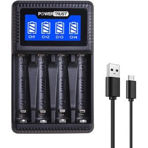 AA AAA Battery Charger with USB Cable for Ni-MH AA AAA Rechargeable Batteries