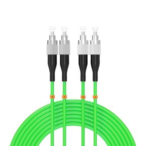 15Meters 50ft LC/UPC-LC/UPC 40/100GB Multi-Mode Fiber Optic Cable LC to LC OM5 LC-LC 100 Gigabit Jumper Optical Patch Cord Duplex 50/125um Lime Green