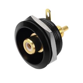QIANRENON Gold Plated RCA Threaded Fixing Solder Adapter RCA Female Panel Mount Solder AV Connector RCA Component Audio Solder Socket for Audio Phono Speakers Gramophone S/PDIF (White)