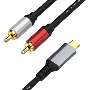 USB C to RCA Audio Cable, USB Type C to 2RCA Male Jack Plug Adapter, RCA to USB C Audio Stereo Y Splitter Cord Compatible with iPad Pro 2021, Samsung S21 Ultra S20 Note20 Tab S7 (1.5m/59inch)