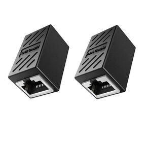 RJ45 Coupler Ethernet Coupler Extend The Length of a Ethernet Patch Cable Female to Female (2 Pack Black) Cat7/Cat6/Cat5e/Cat5 Ethernet Cable Extender Adapter